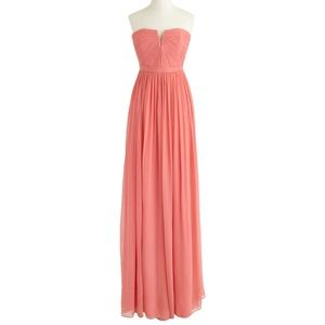 J. Crew Nadia long dress gown in silk chiffon 4P